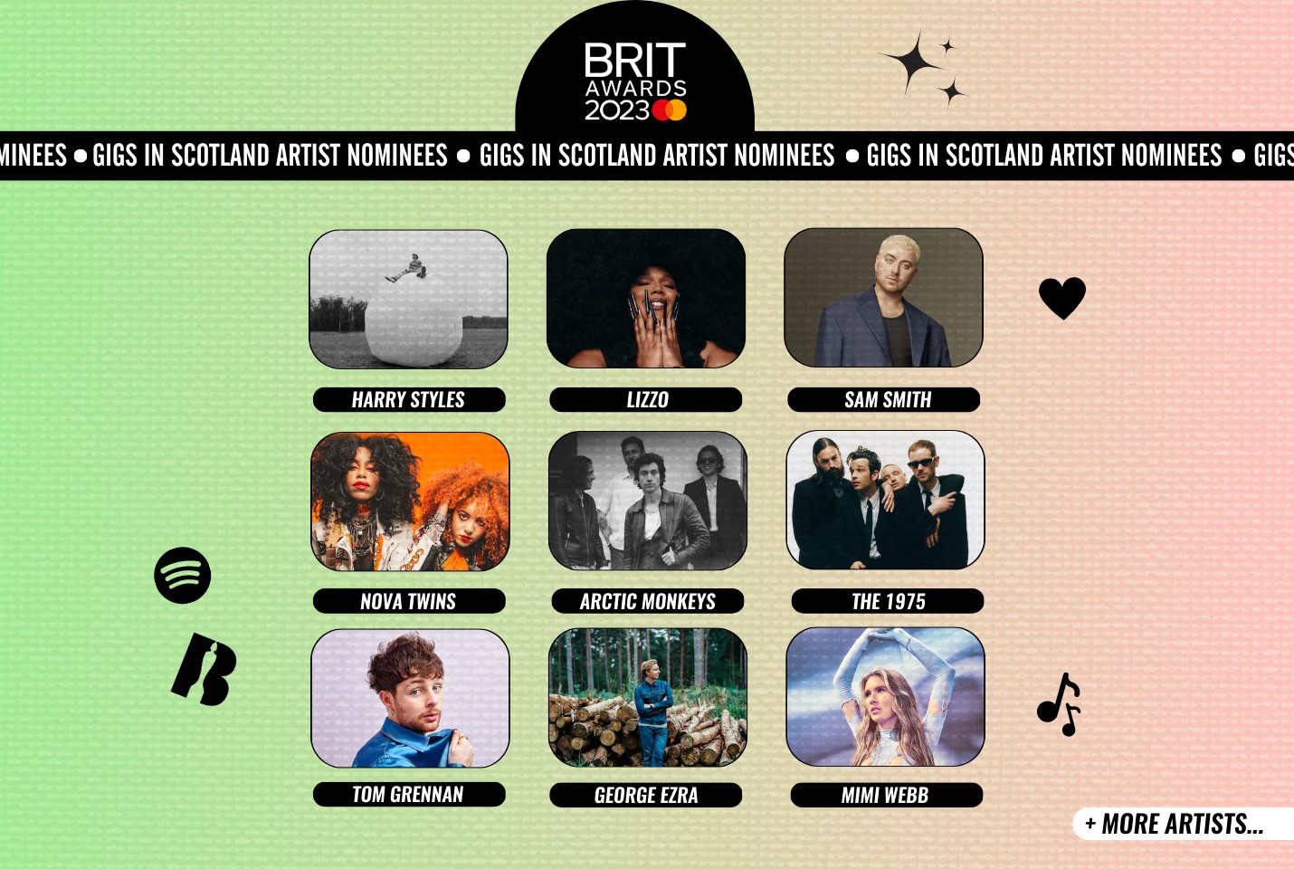 Gigs in Scotland's 2023 BRIT Award Nominees...